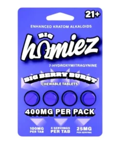 Big Homiez 7-Hydroxy Chewable Tablets Big Berry Burst 100mg