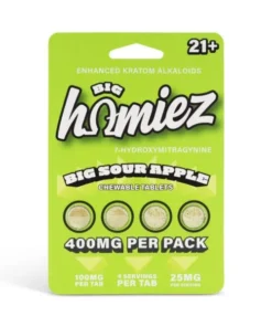 Big Homiez 7-Hydroxy Chewable Tablets Big Sour Apple 100mg