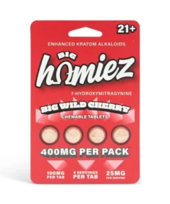 Big Homiez 7-Hydroxy Chewable Tablets Big Wild Cherry 100mg