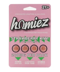 Homiez 7-Hydroxy Chewable Tablets Strawberry Kiwi 50mg