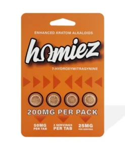 Homiez 7-Hydroxy Enhanced Kratom Alkaloids Chewable Tablets Tangerine 50mg