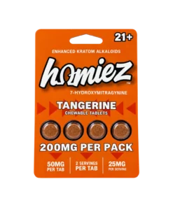 Homiez 7OH Kratom Extract Tablets Tangerine 200mg – 4ct (50mg/tab)