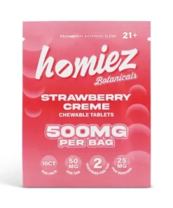 Homiez Botanicals Proprietary Botanical Blend Chewable Tablets Strawberry Creme 50mg